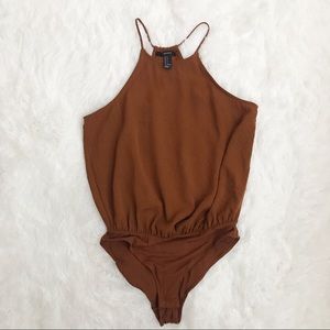 Forever 21 | Brown Satin Style Bodysuit Sz. S